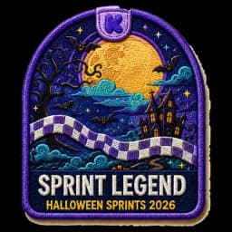 The Sprint Legend patch, lettered Halloween Sprints 2026