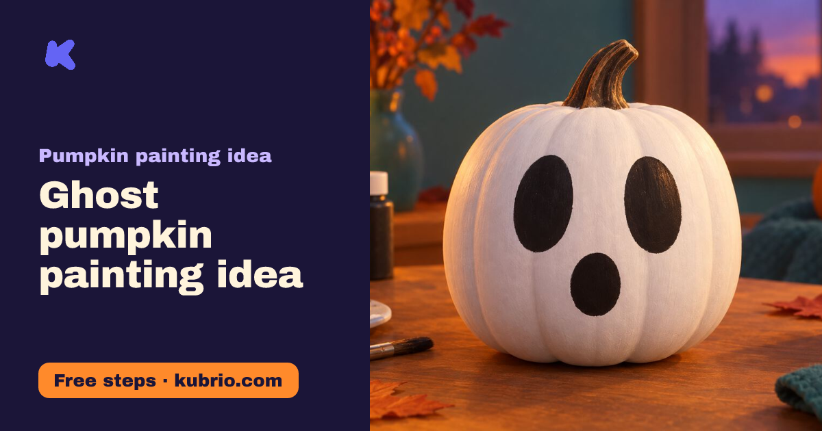 Ghost pumpkin painting idea for Kids, Step by Step — Kubrio