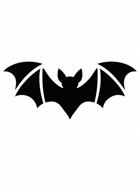 A stencil of a flying bat